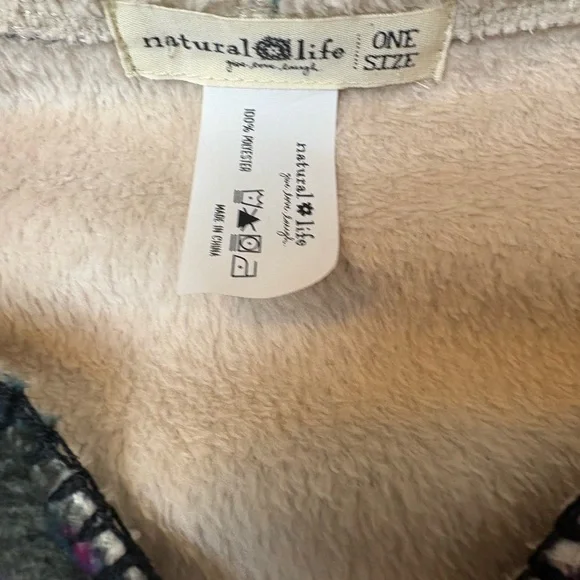 Natural Life Oversized Cozy Blanket Hoodie One size Multi Flora - Picture 10 of 10